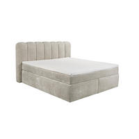 BOXSPRINGBETT 180/200x200 – Duo 7-Zonen-Tonnentaschen-Federkernmatratze & HR‑30 Topper - Taupe/Beige, Holz/Textil (180/200cm) - ed exciting design