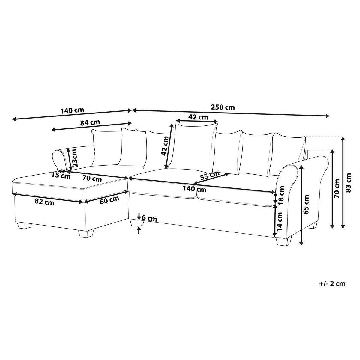 ECKSOFA Polsterbezug Dunkelrot Vikna - Dunkelrot, Textil (250/140cm) - Beliani