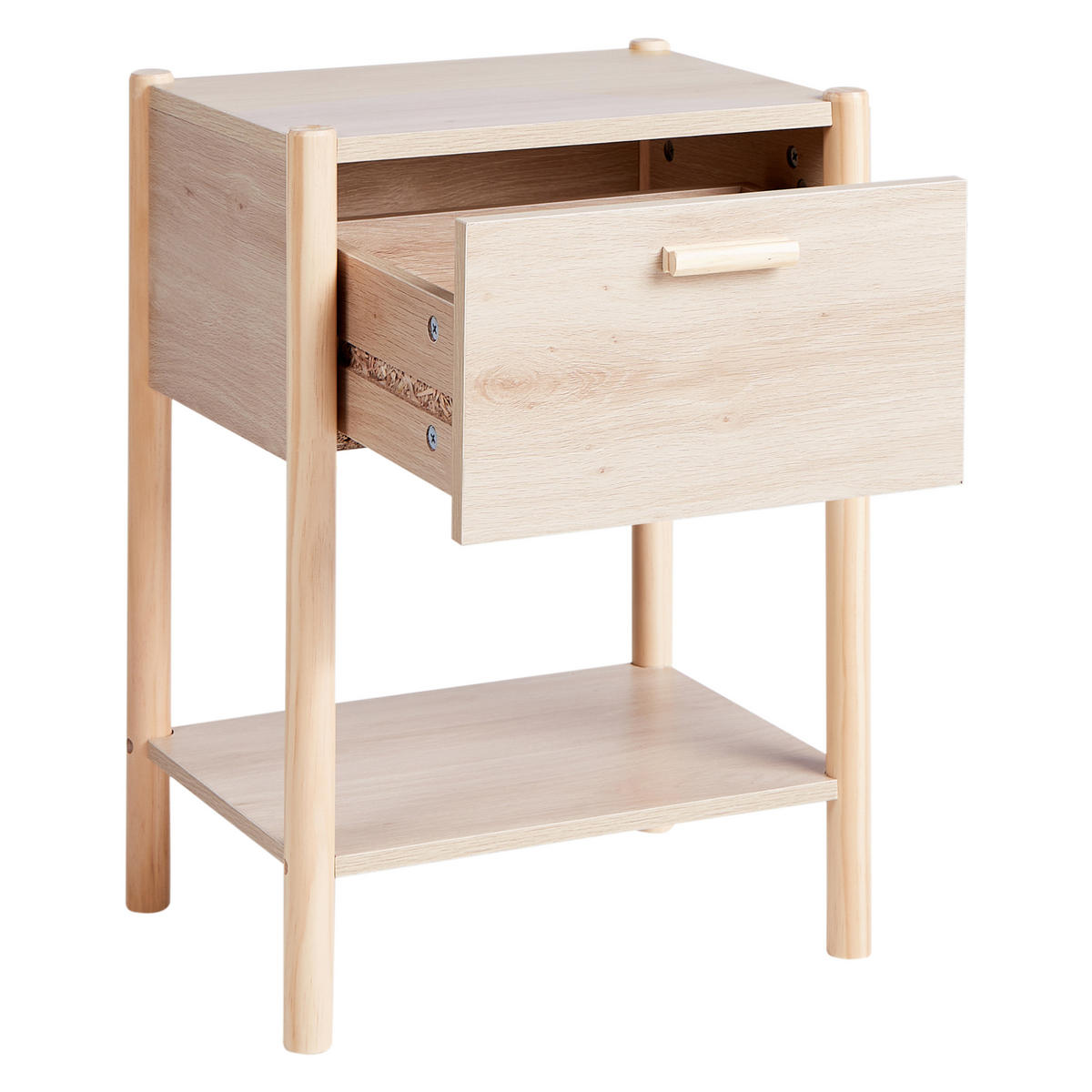 NACHTTISCH Heller Holzfarbton Holderville - Hellbraun, Holzwerkstoff (40/54/30cm) - Beliani