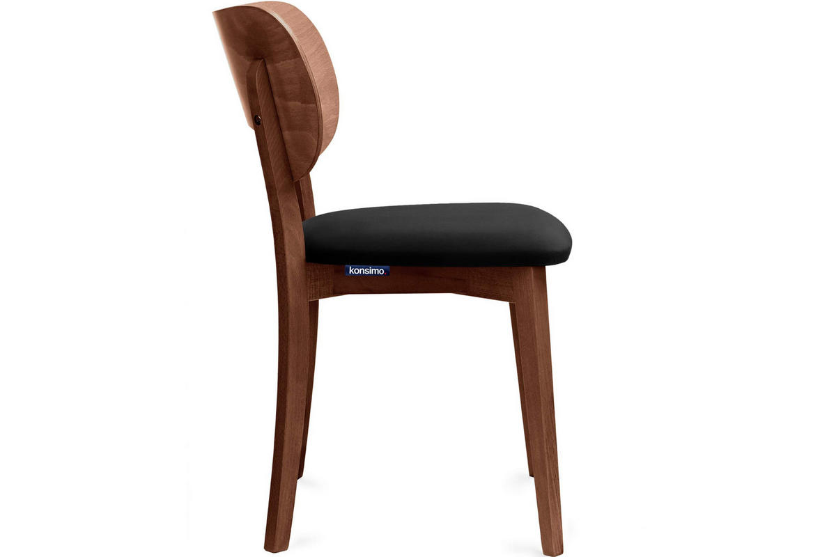 ESSZIMMERSTÜHLE LYCO (2er-Set), schwarz / Walnuss mittel - Walnussfarben/Schwarz, Holz/Buchenholz (47/81/45cm) - KONSIMO®