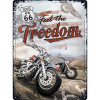 BLECHSCHILD 30/40 cm US Highways Route 66 Freedom - Multicolor, Metall (30/40/0.2cm) - Nostalgic-Art