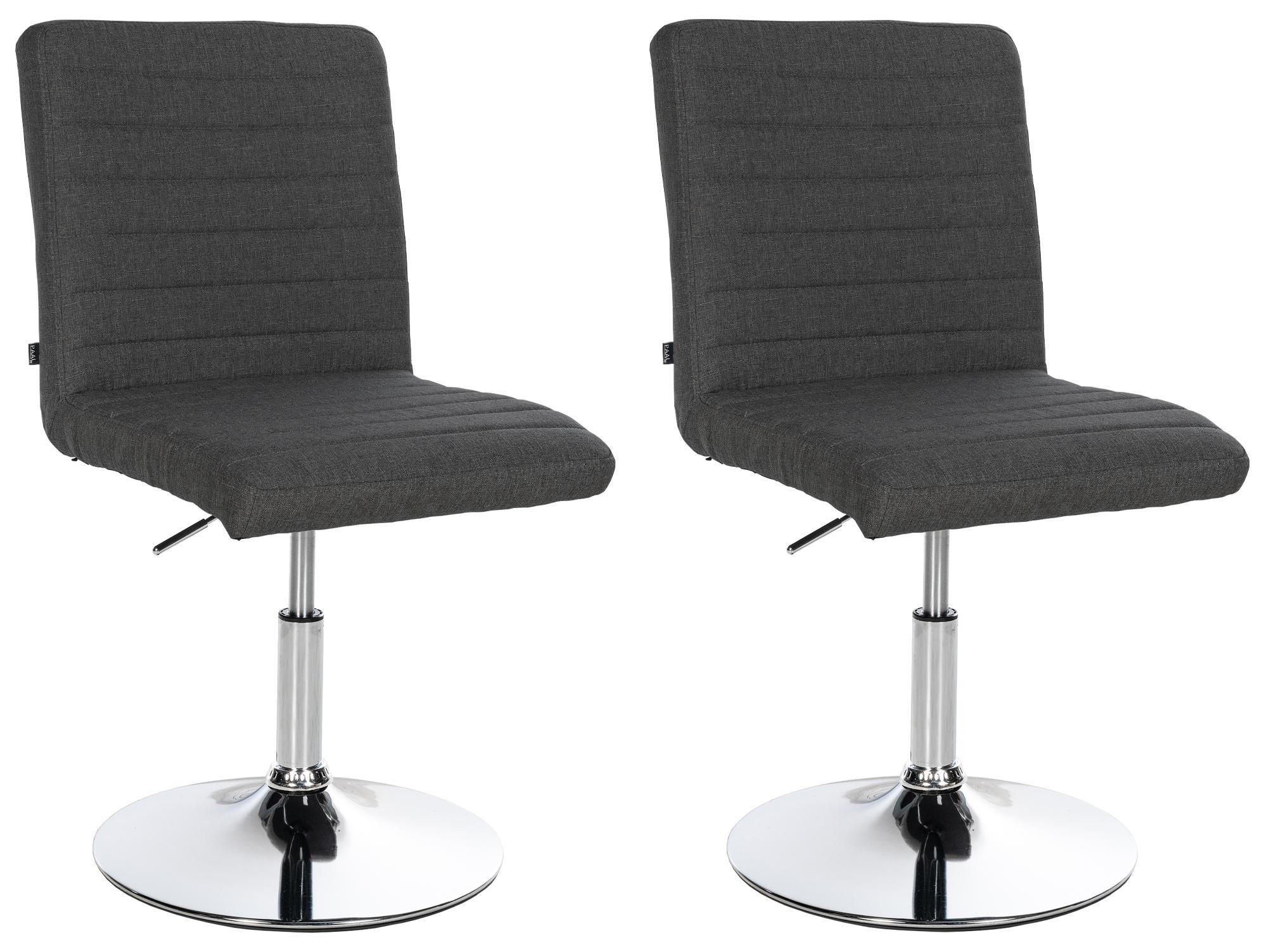 DREHSTUHL 2er Set Stoff dunkelgrau - Chromfarben/Dunkelgrau, Textil/Metall (44/81/60cm) - CLP