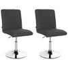 DREHSTUHL 2er Set Stoff dunkelgrau - Chromfarben/Dunkelgrau, Textil/Metall (44/81/60cm) - CLP