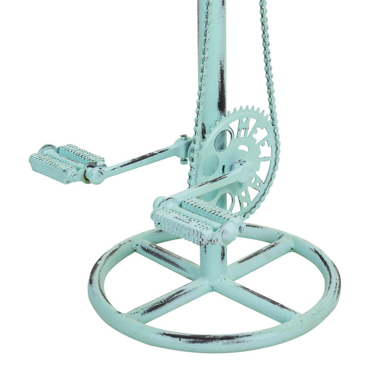 HOCKER aus Metall und Holz, 40x73cm - Blau, Holz (40/73/40cm) - Wanderlust