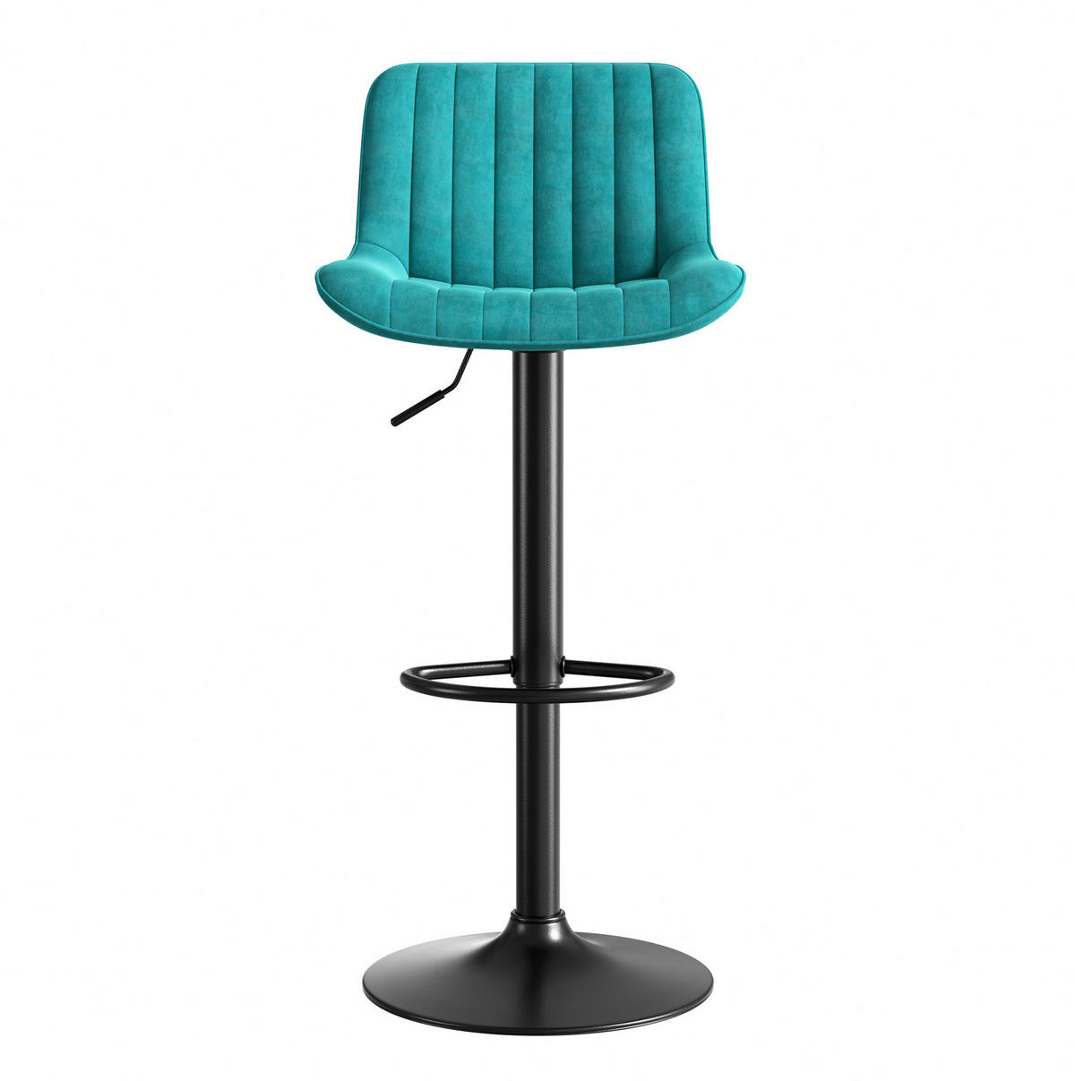 BARSTUHL 4er-Set drehbar höhenverstellbar 87-109 cm Samt Blau - Blau, Metall (46/86/47.1cm) - Meubliv