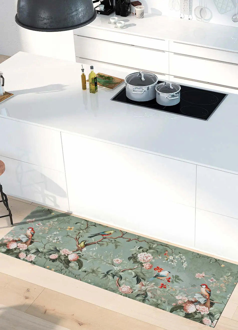 KÜCHENLÄUFER waschbar Mehrfarbig Ricci 52/100 cm - Grün, Kunststoff/Textil (52/100cm) - Atticgo