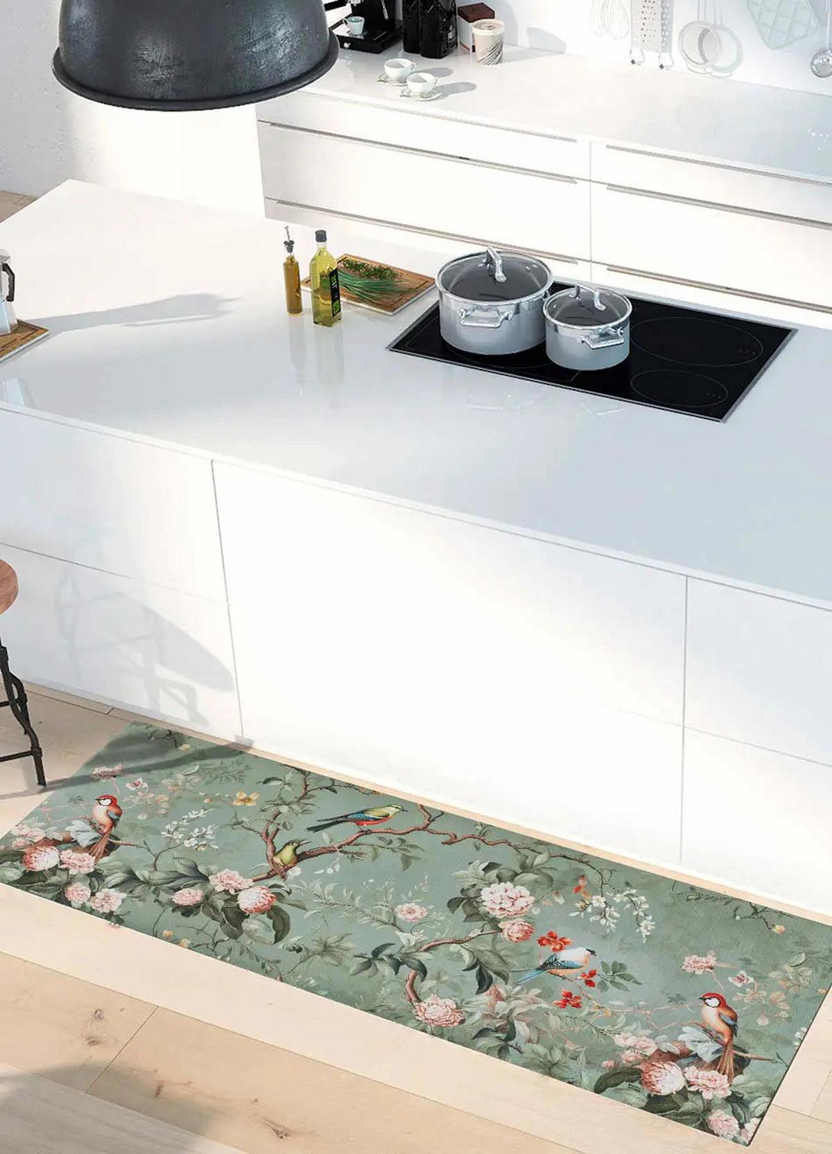 KÜCHENLÄUFER waschbar Mehrfarbig Ricci 52/100 cm - Grün, Kunststoff/Textil (52/100cm) - Atticgo