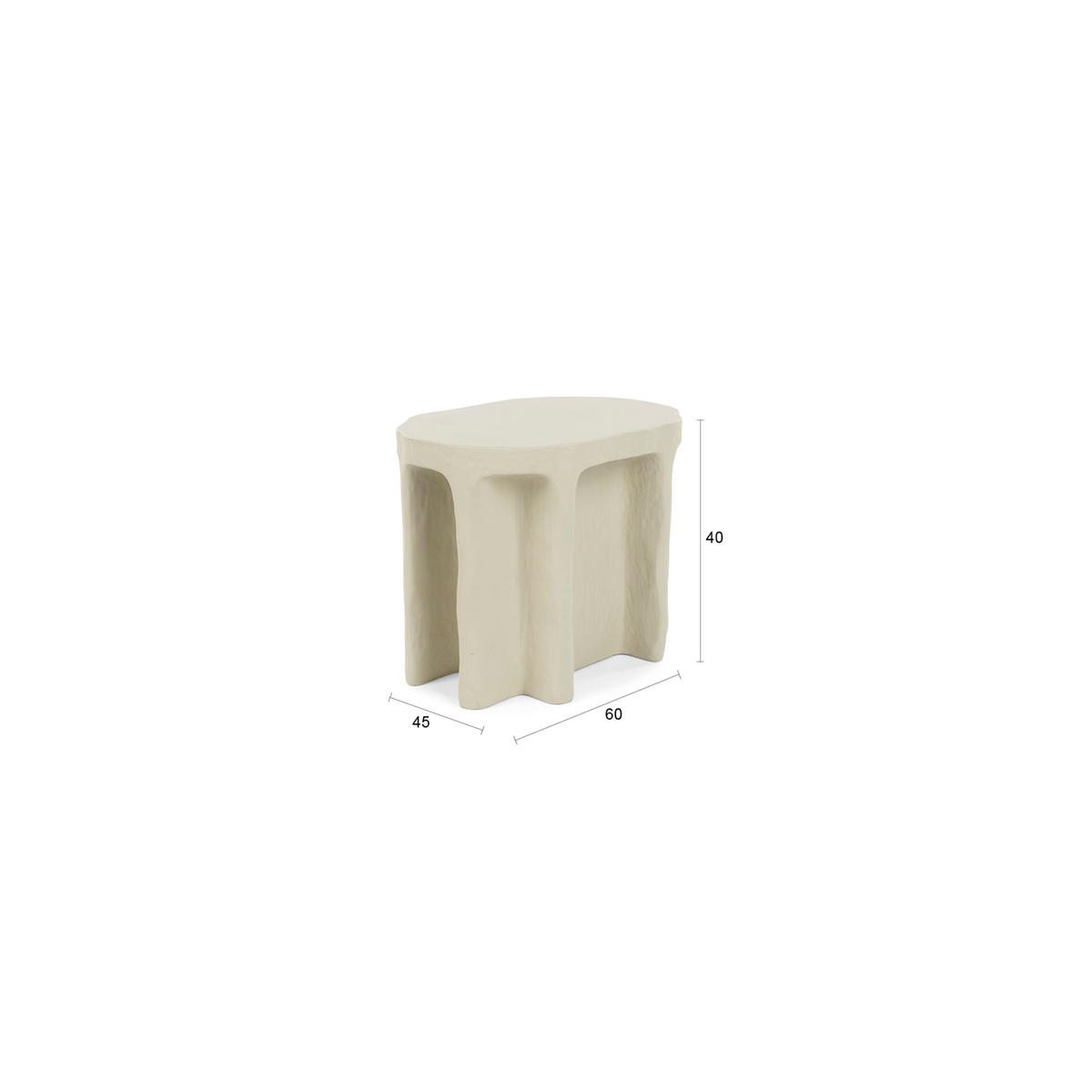 BEISTELLTISCH Born To Be Alive Ovaal 60x45 cm Beige - Beige, Naturmaterialien (60/45/40cm) - Bold Moneky