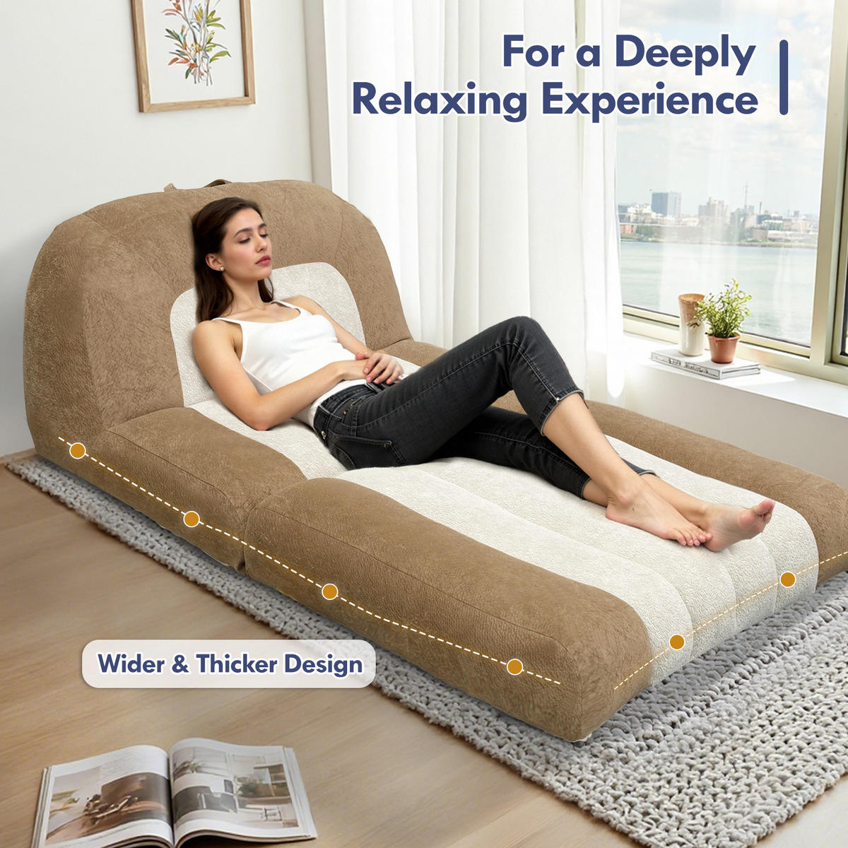 SCHLAFSESSEL Beige 100cm - Beige, Textil (100/96/90cm) - Vercart