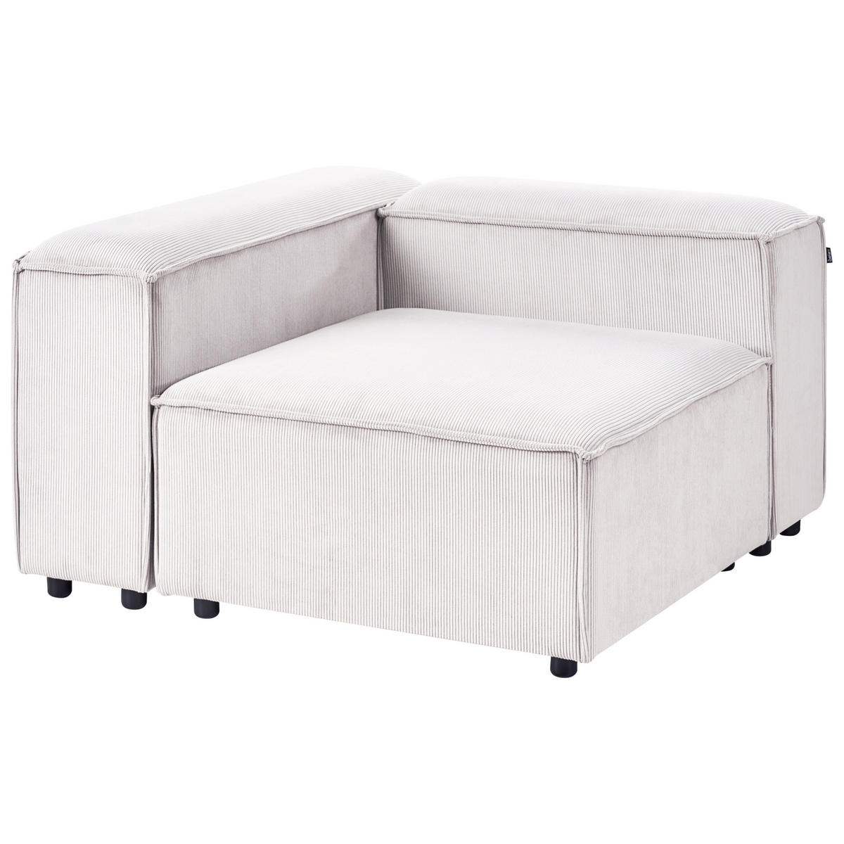 ECKMODUL Cord Cremeweiß rechtsseitig Ardal - Creme, Textil (120/68/120cm) - Beliani