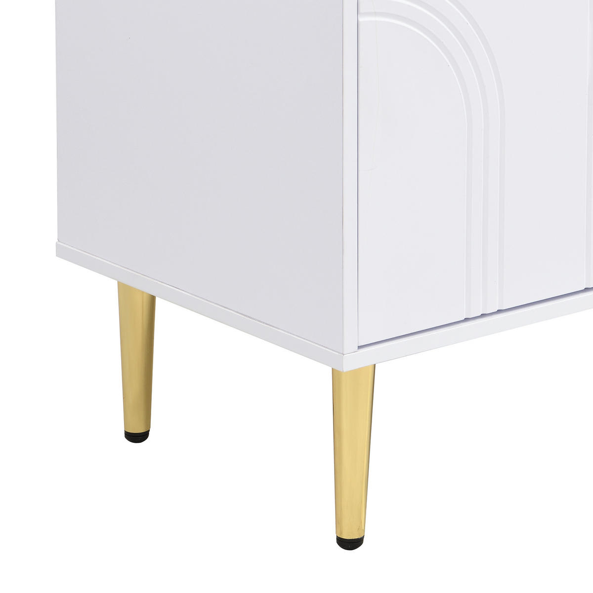 TV-SCHRANK Weiß 170/35/47,5 cm Goldgriffe Goldbeine Strukturierte Tür - Weiß, Karton (35/47.5/170cm) - PANGIVO