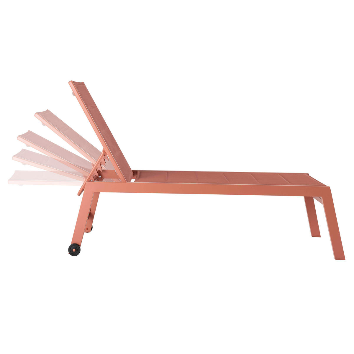 SONNENLIEGE 2-tlg., Lehm - Rotbraun, Metall (65/103/169cm) - Oviala