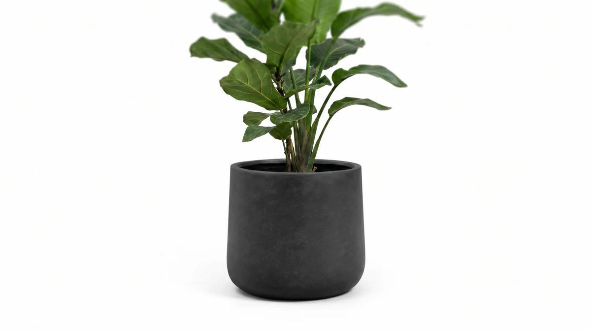 PFLANZTOPF Kiesel schwarz | 34X29 - Schwarz, Kunststoff (29cm) - aplanta