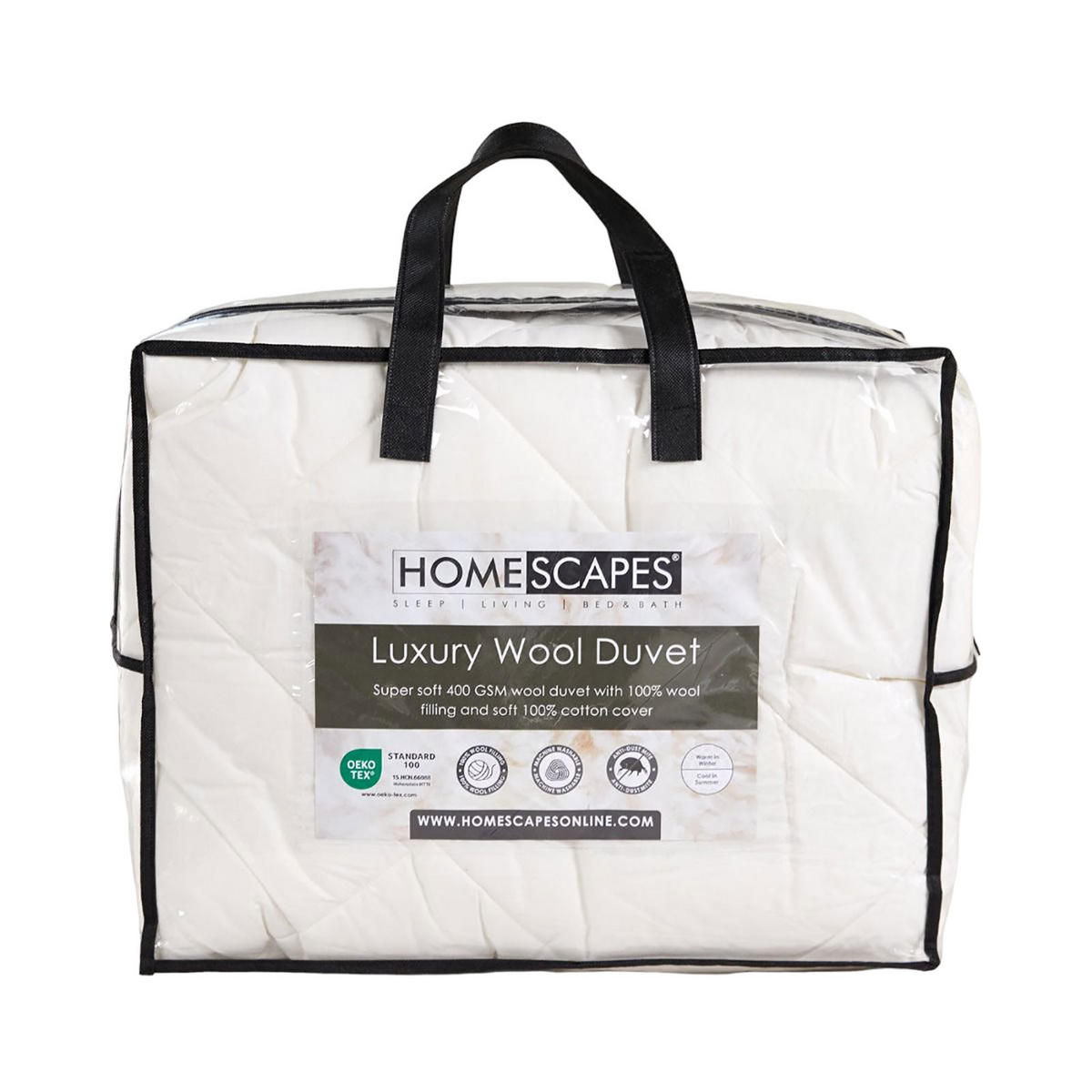 WINTERBETTDECKE Schurwolle 135/200 cm - Weiß, Textil (135/200cm) - Homescapes