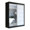 SCHWEBETÜRENSCHRANK 180 CM PIK Farbe: Schwarz / weiß - Schwarz/Weiß, Holzwerkstoff (180/215/59.5cm) - A&J MöbelLand