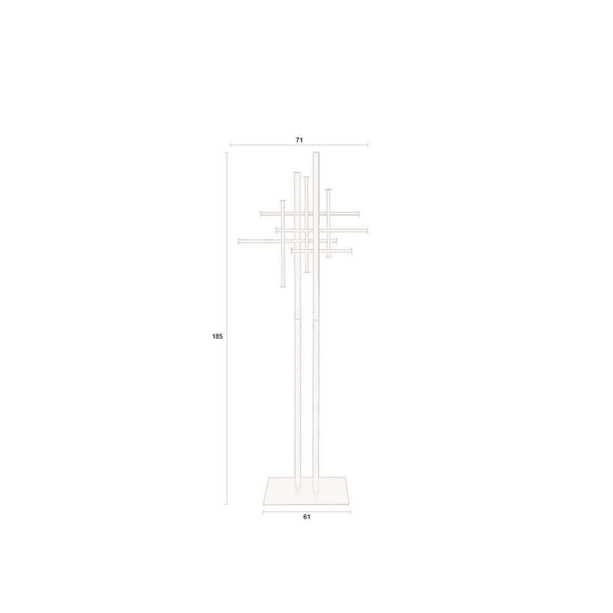 GARDEROBESTÄNDER Rumex Schwarz - Schwarz, Metall (71/185/45cm) - Dutchbone