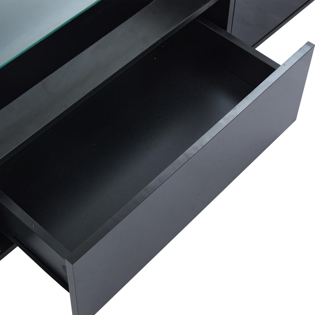 LOWBOARD DE-40331 mit Hochglanz und LED-Beleuchtung Schwarz - Schwarz, Holzwerkstoff (180/46/40cm) - ComfortXL