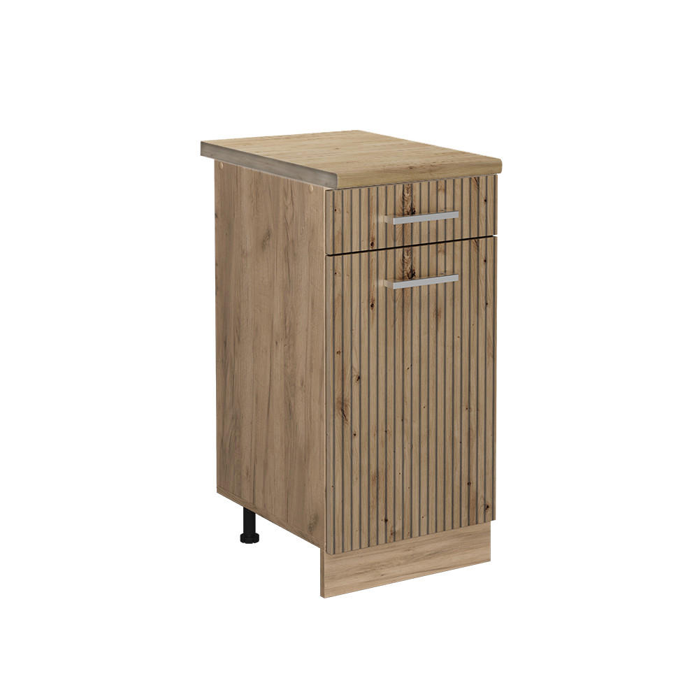 KÜCHENUNTERSCHRANK R-Line Artisan-Eiche 40 cm, AP Eiche - Eiche Wotan/Eiche Artisan, Holzwerkstoff (40/81.6/60cm) - Vicco