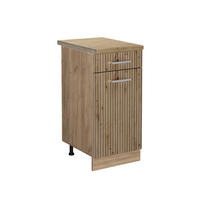 KÜCHENUNTERSCHRANK R-Line Artisan-Eiche 40 cm, AP Eiche - Eiche Wotan/Eiche Artisan, Holzwerkstoff (40/81.6/60cm) - Vicco