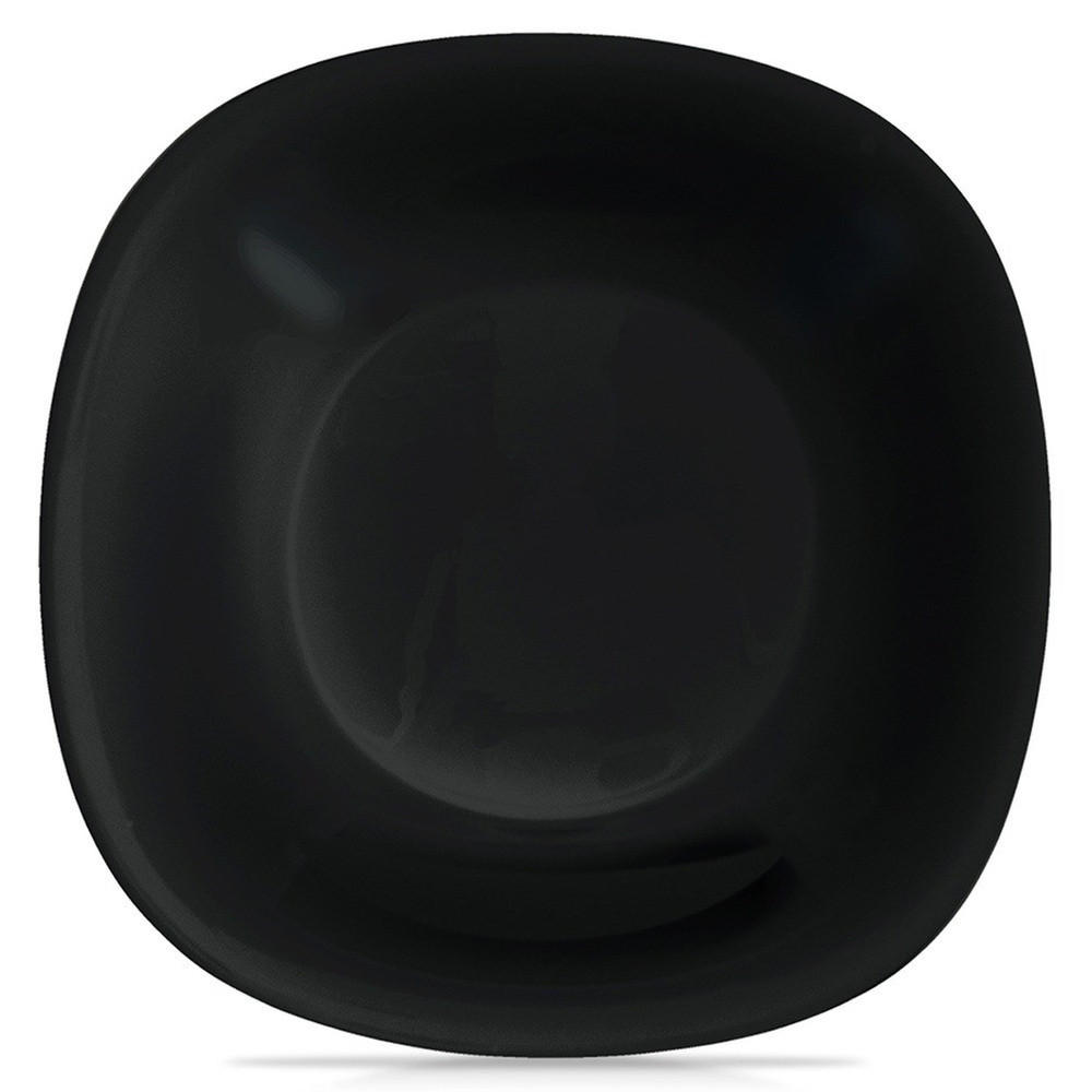 SUPPENTELLER Luna tief schwarz - Schwarz, Glas (21.5/21.5/3.7cm) - Orion 