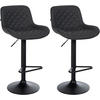 BARHOCKER 2er Set Lederlook Schwarz - Schwarz, Textil/Metall (50/84/52cm) - CLP