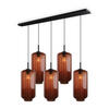 HÄNGELEUCHTE Velo 5-flammig Braun Ø 18cm - Schwarz/Braun, Glas (18/18/33cm) - s.luce