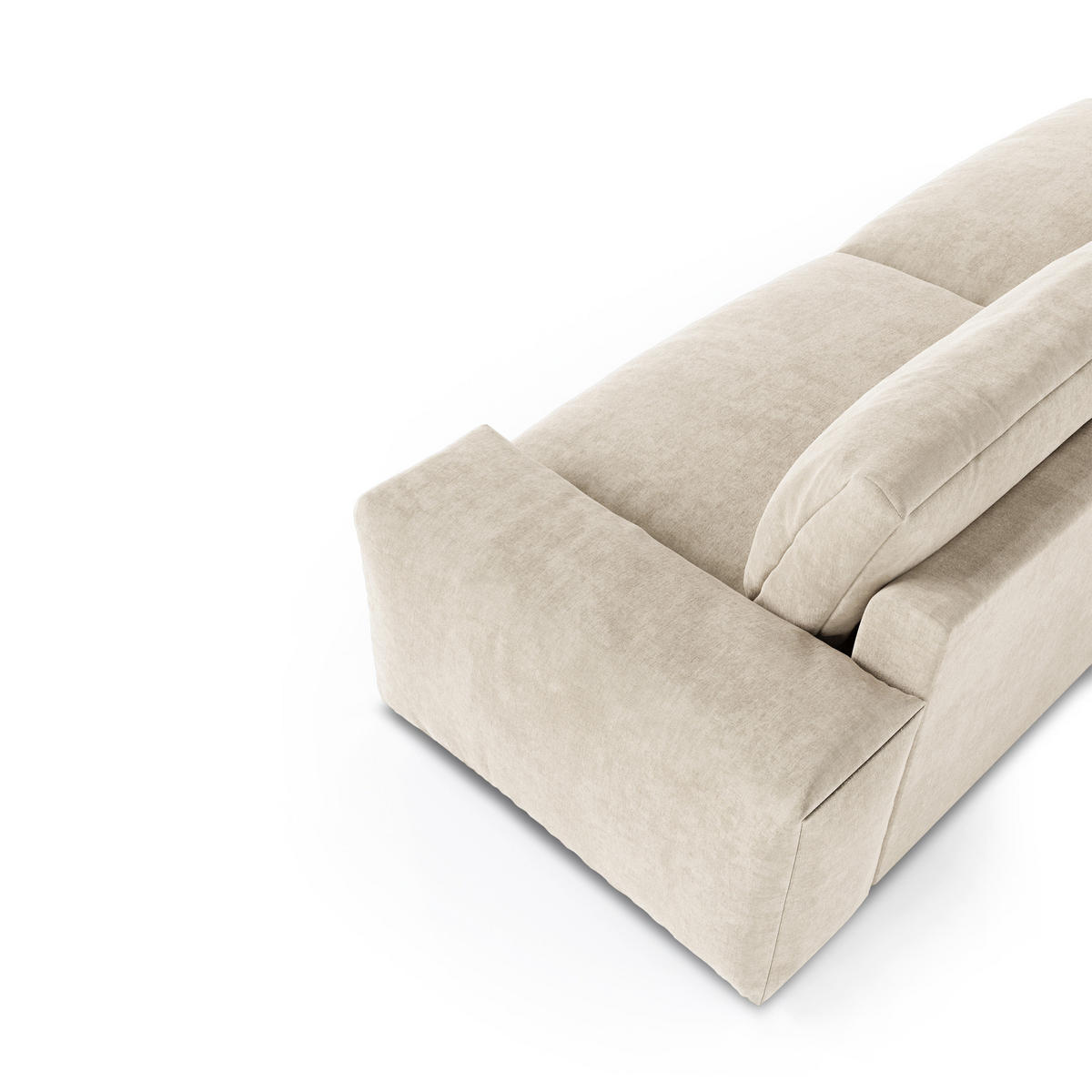 SOFA 4-SITZER Samt Creme 240cm - Creme, Textil (240/47/120cm) - Sia Home