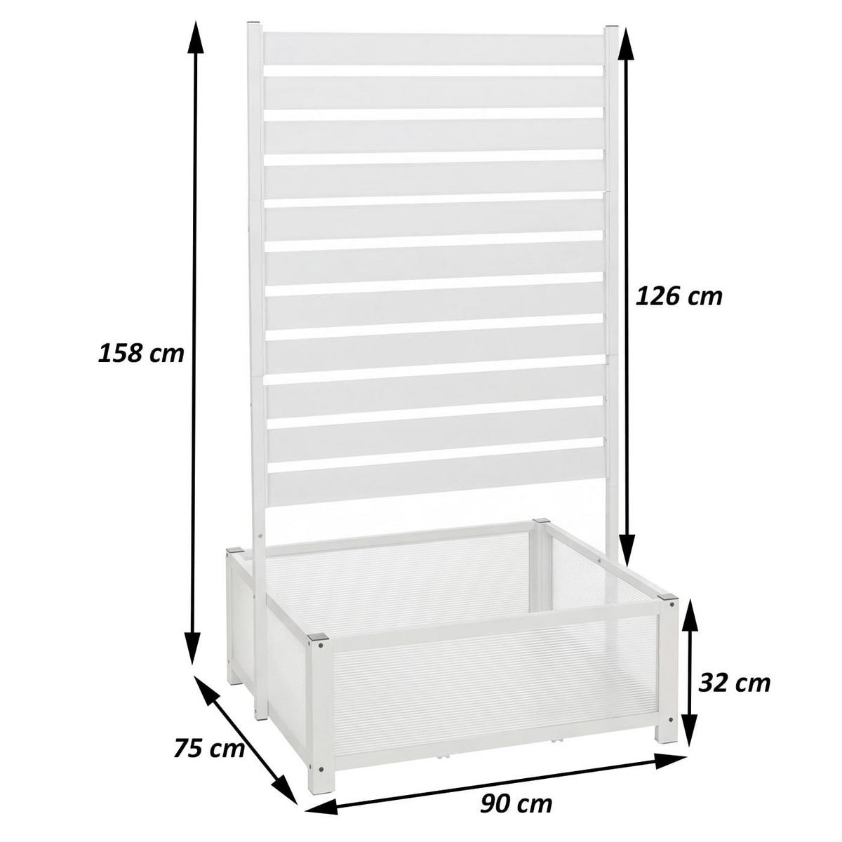 BEET MIT RANKGITTER Weiß - Weiß, Metall (90/158/75cm) - MCW