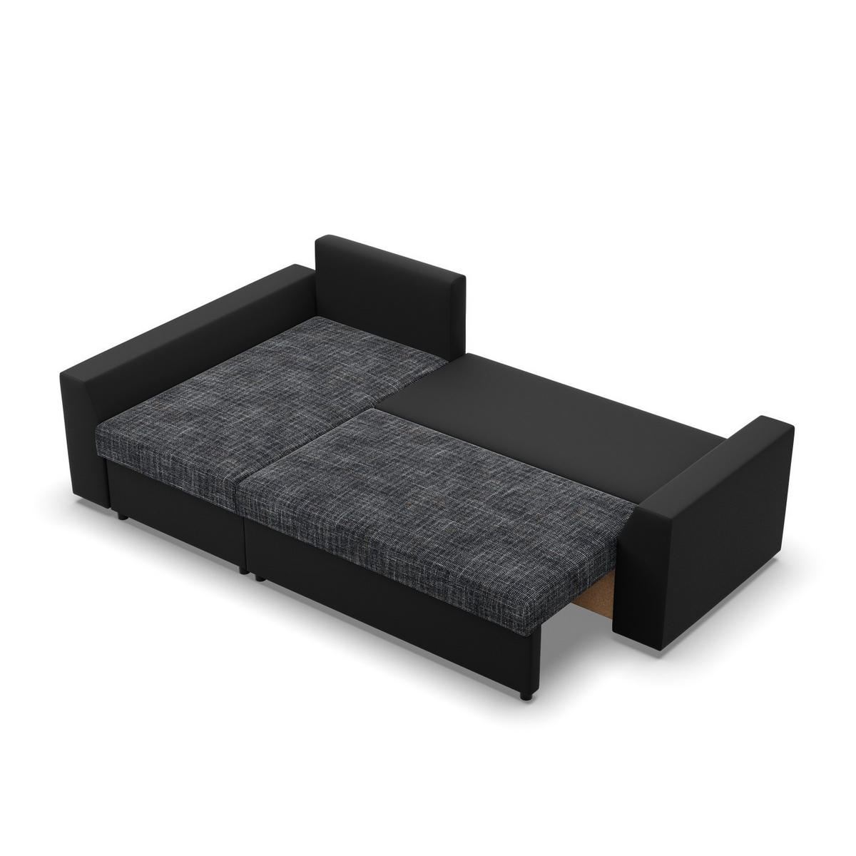 ECKSOFA MIT SCHLAFFUNKTION LUGO BONELL Dunkelgrau/Schwarz - Dunkelgrau/Schwarz, Textil (140/243cm) - Mebligo