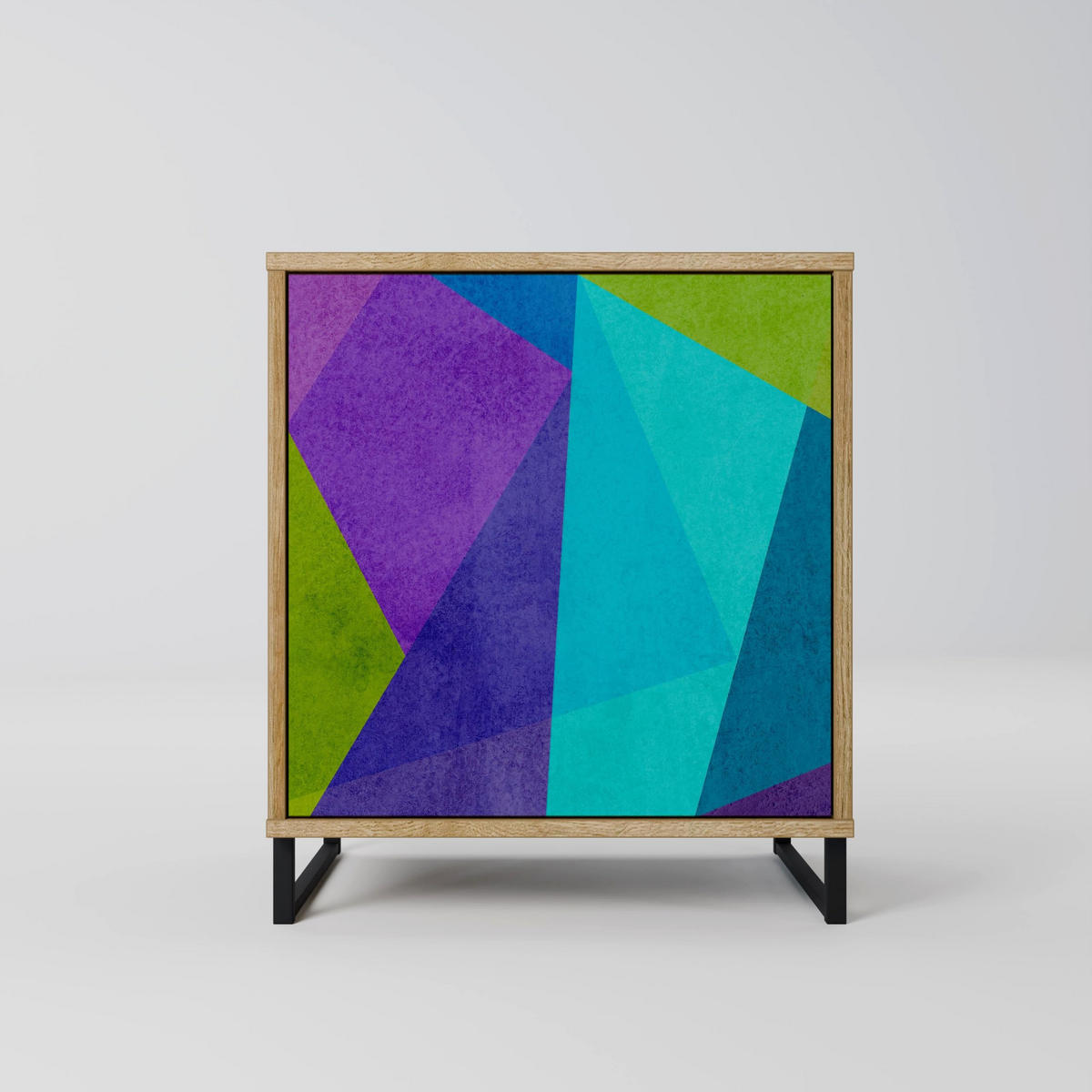 SIDEBOARD COLD SHOWCASE, Eichefarben, 57,5x42x57,5 cm, Ohne Füße - Eichefarben/Multicolor, Holzwerkstoff (57.5/57.5/42cm) - SpaceRebels