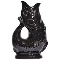 KARAFFE mit „Gluck-Gluck“-Geräusch 27,5/17/9,5 cm - Schwarz Hochglanz, Keramik (1.2L) - Gluckigluck