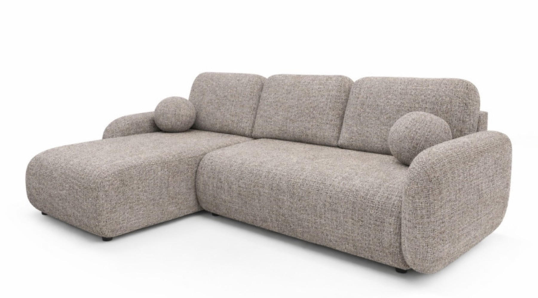 ECKSOFA Hellbraun KOMA Mit Schlaffunktion - Beige/Braun, Textil (228/147cm) - Sepro Meble