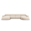 PANORAMASOFA Jodie aus Samt leichtes beige 6 Sitzplätze - Beige, Textil (166/70/364cm) - Micadoni