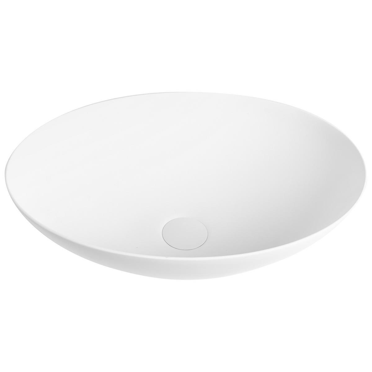 AUFSATZWASCHBECKEN Weiß 50/35 cm Calete - Weiß, Kunststoff (50/15/35cm) - Beliani