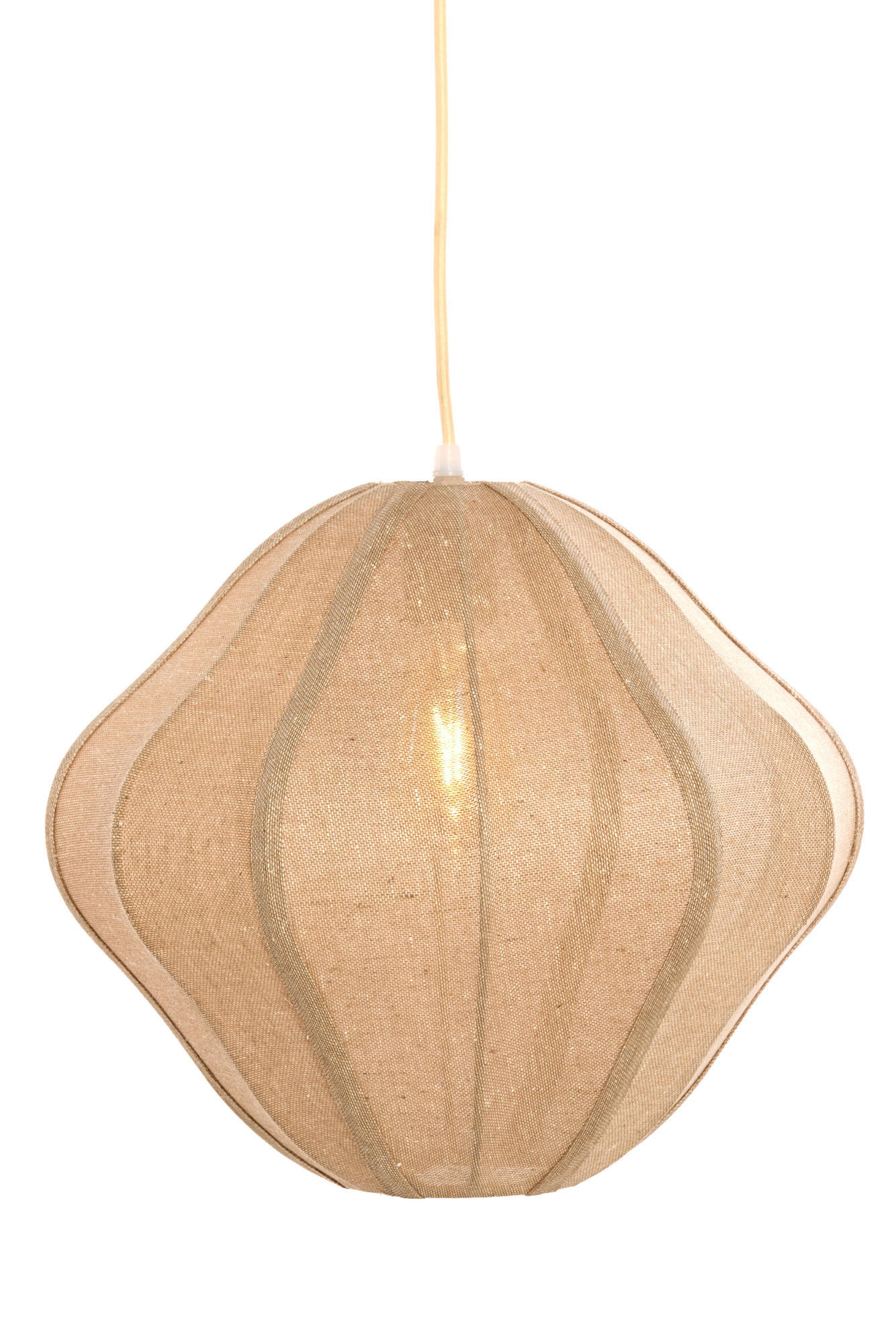 HÄNGELAMPE Sukau Braun Ø50/40,5 cm - Beige, Textil (50/50/40.5cm) - Light & Living