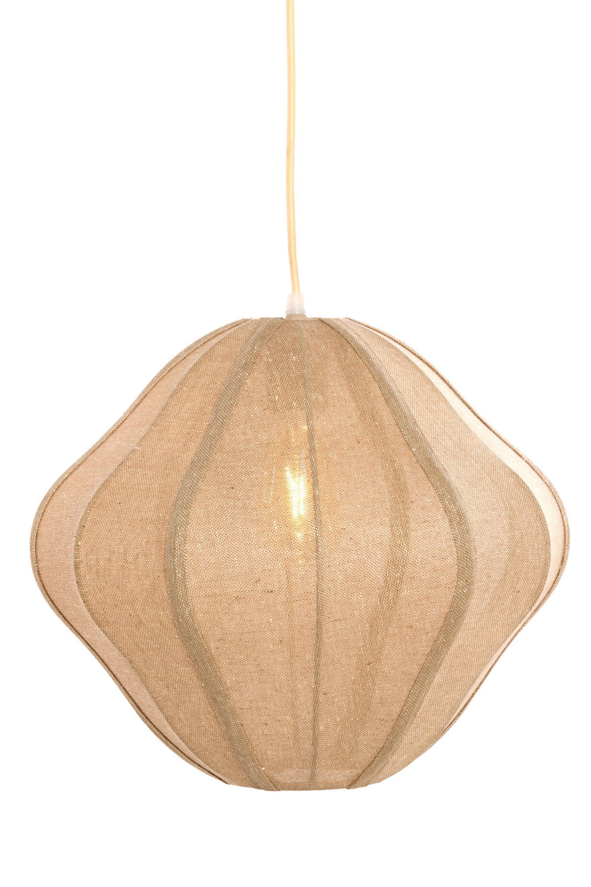 HÄNGELAMPE Sukau Braun Ø50/40,5 cm - Beige, Textil (50/50/40.5cm) - Light & Living