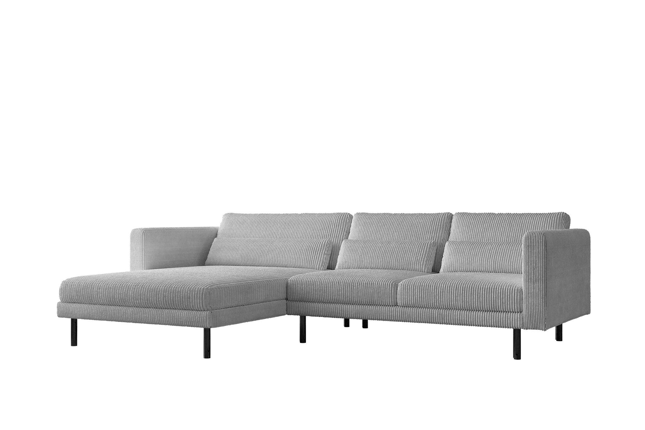 ECKSOFA Agada In Poso - Hellgrau, Holzwerkstoff/Textil (281/174cm) - Fun Möbel