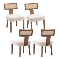 ESSZIMMERSTÜHLE 4er Set Holz Rattan Beige - Beige, Holz (52/87/58cm)