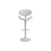 BARHOCKER - 49.5 cm x 46 cm - Kunstleder - Naturfarben Hell, Weiß - MONTENEGRO - Naturfarben/Weiß, Leder (49.5/111/46cm) - Vente-Unique