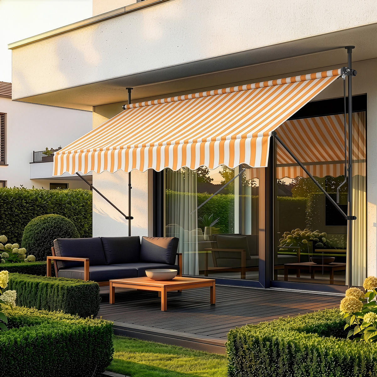 KLEMMMARKISE Stem - Gelb/Weiß, Textil/Metall (200/309/120cm) - pro.tec