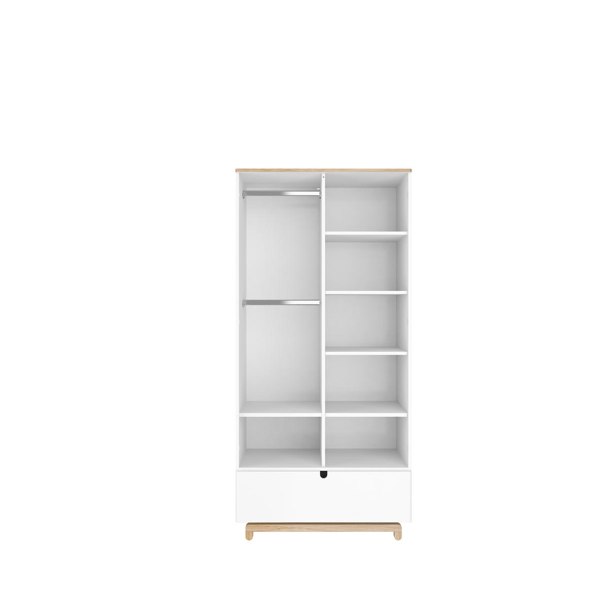 KINDERKLEIDERSCHRANK Nomi, 2-türig – ideal für das Kinderzimmer - Weiß, Holzwerkstoff (90/190/50cm) - RAUMHIRSCH FURNITURE