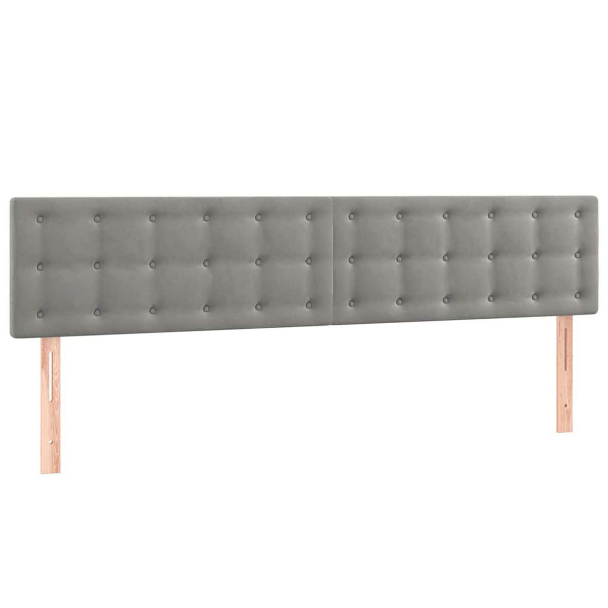 BOXSPRINGBETT 200/200 Cm Grau Samt - Hellgrau, Textil (203/203cm) - vidaXL