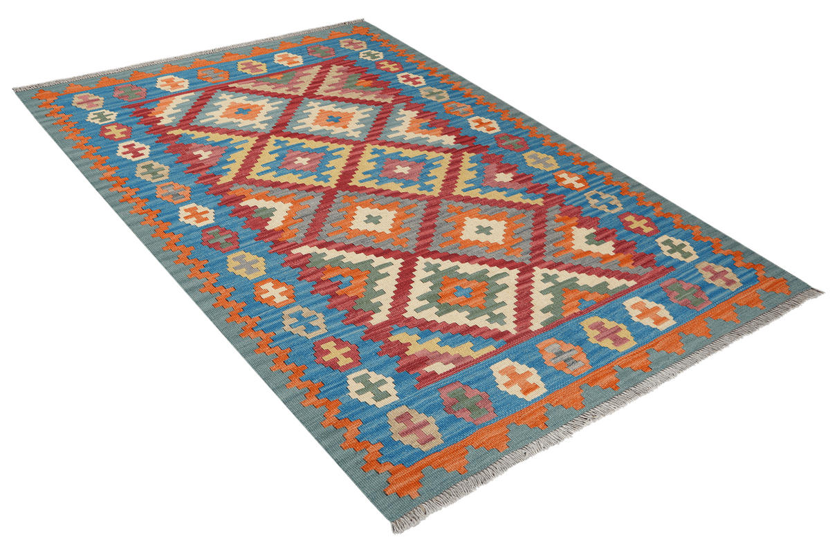 KELIM-TEPPICH handgewebt Gashgai Rot 181/127 cm Schurwolle - Rot, Textil (127/181cm) - Looma