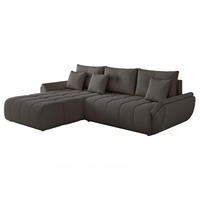 ECKSOFA ARO mit Schlaffunktion und Bettkasten Dunkelbraun - Dunkelbraun, Holzwerkstoff/Kunststoff (280/190cm) - Idohome