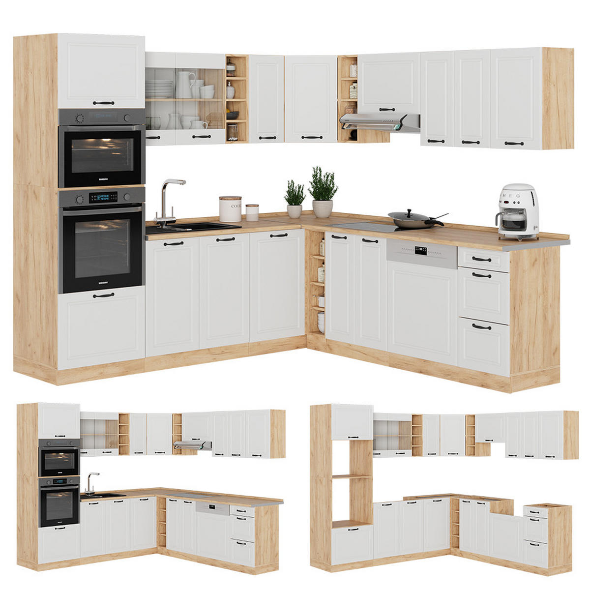 Honigeiche/Weiß, Holzwerkstoff (247/81.6/60cm) - Vicco