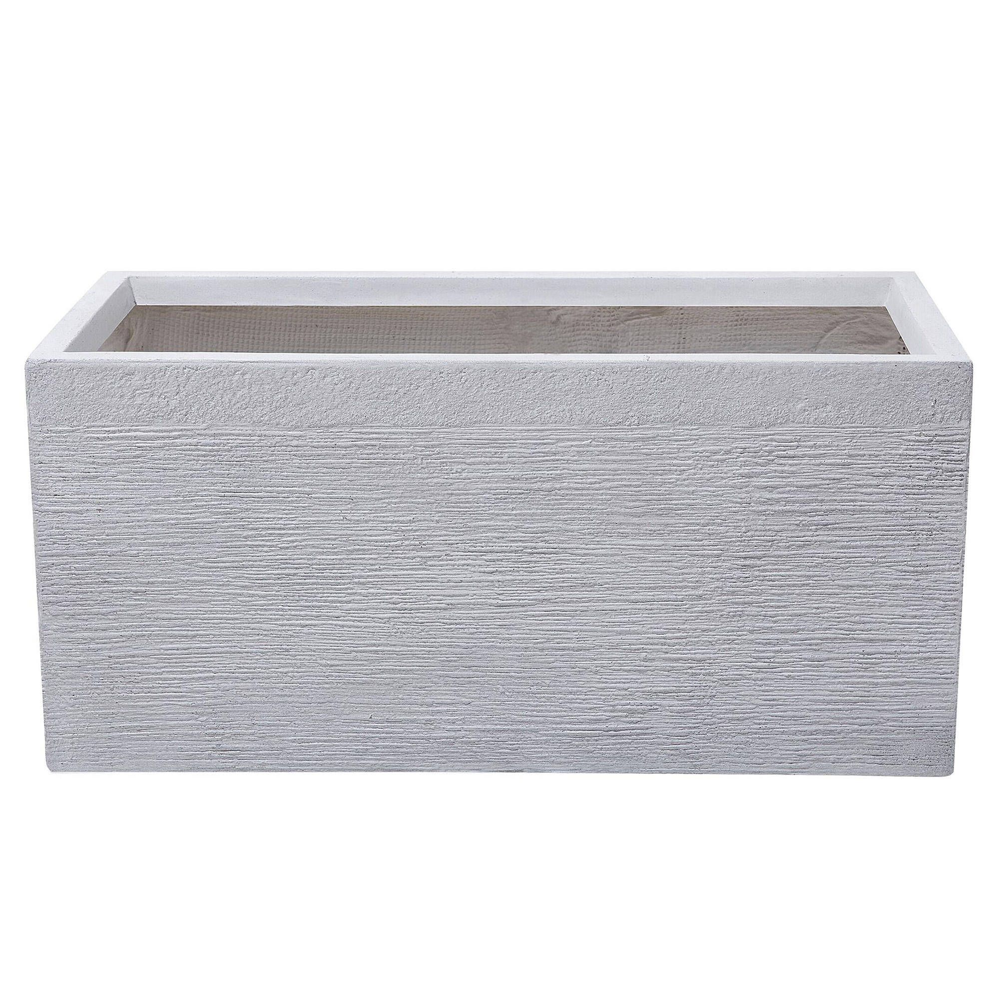 BLUMENTOPF Weiß Myra - Weiß, Naturmaterialien (37cm) - Beliani