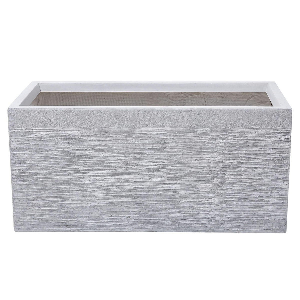 BLUMENTOPF Weiß Myra - Weiß, Naturmaterialien (37cm) - Beliani