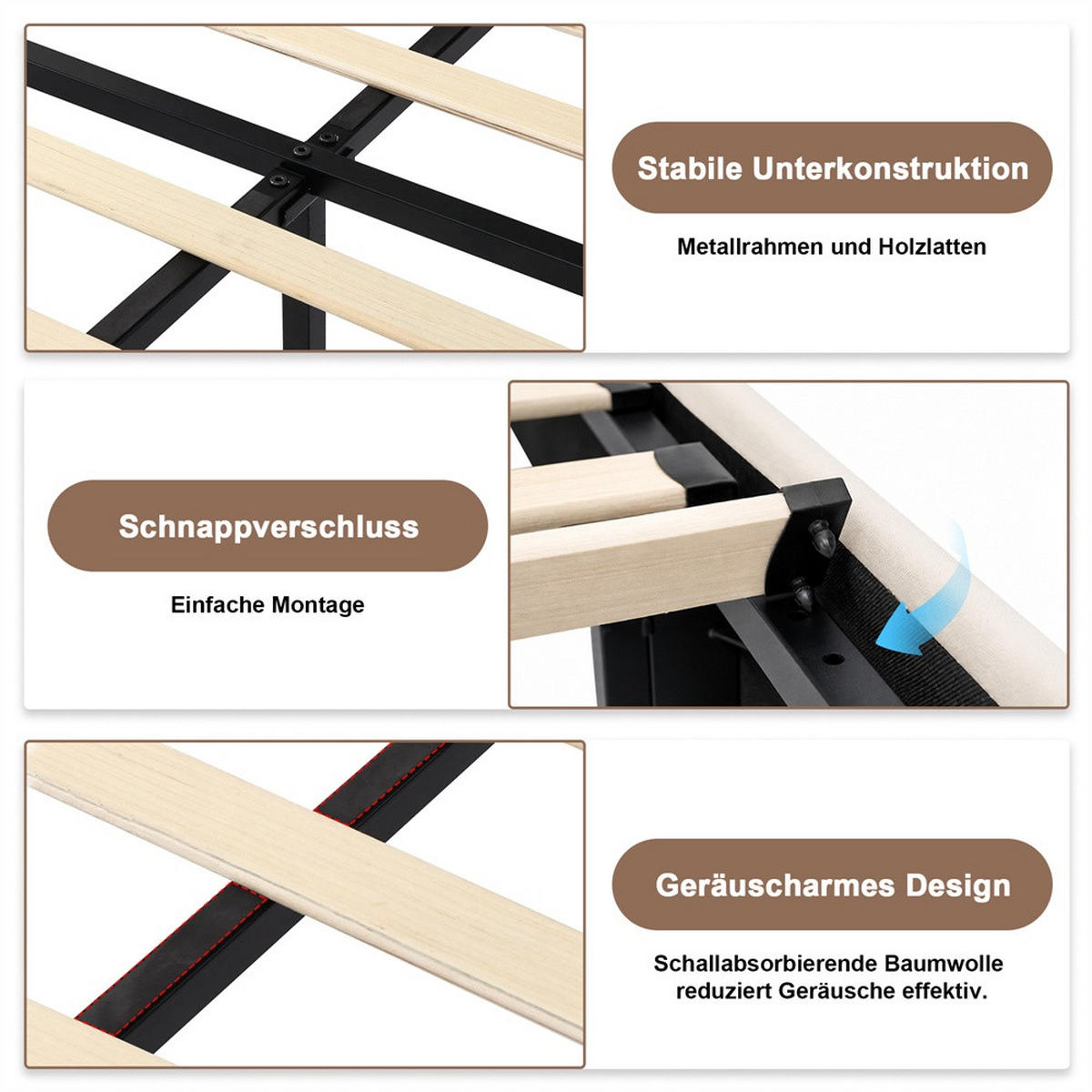 POLSTERBETT 180x200 cm Square Smart mit RGB-LED, EU-Steckdosen & USB-Ports, 4 Schubladen, Leinen-Optik, Beige - Beige, Textil (180/200cm) - DELFA