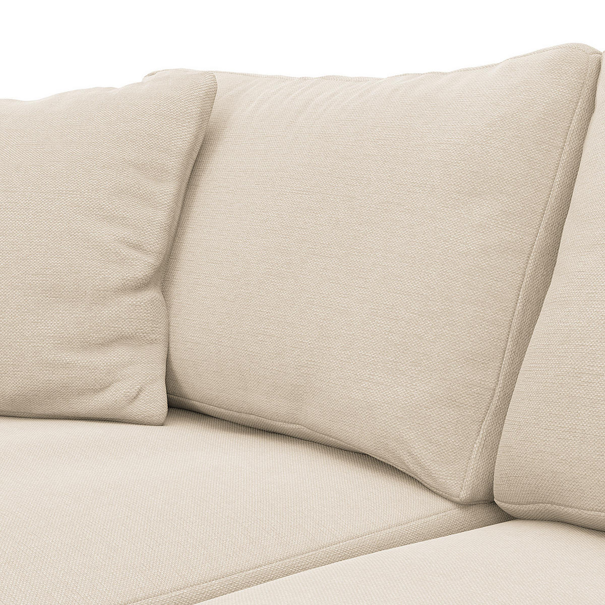 ECKSOFA mit Ottomane - Beige/Schwarz, Kunststoff/Textil (267/254cm) - home24