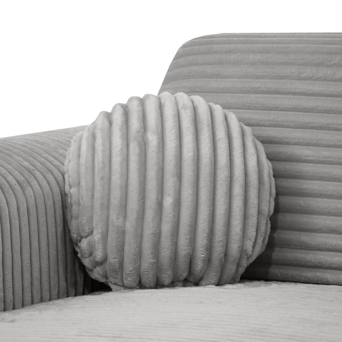 ECKSOFA Puerto, ohne Schlaffunktion, Hellgrau, links - Hellgrau/Schwarz, Textil (269/170cm) - Beautysofa